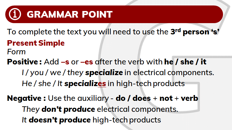 Grammar point - 3rd Person 's'
